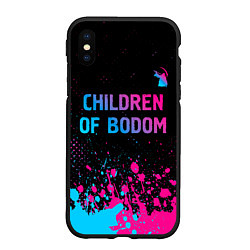 Чехол iPhone XS Max матовый Children of Bodom - neon gradient: символ сверху