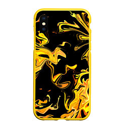 Чехол iPhone XS Max матовый Огненная лава флюид