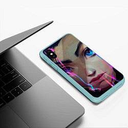 Чехол iPhone XS Max матовый Jinx портрет - Аркейн League of legends, цвет: 3D-мятный — фото 2