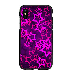 Чехол iPhone XS Max матовый Purple stars