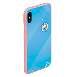 Чехол iPhone XS Max матовый Manchester city Голубая абстракция, цвет: 3D-баблгам — фото 2