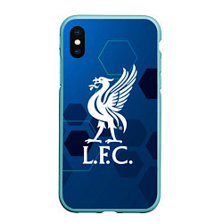 Чехол iPhone XS Max матовый Liverpool шестиугольники абстракция