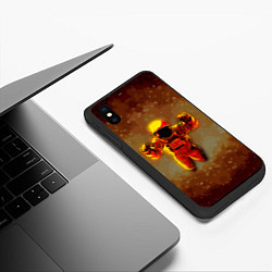 Чехол iPhone XS Max матовый Космонавт в пылающем космосе, цвет: 3D-черный — фото 2
