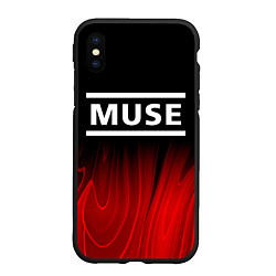 Чехол iPhone XS Max матовый Muse red plasma, цвет: 3D-черный