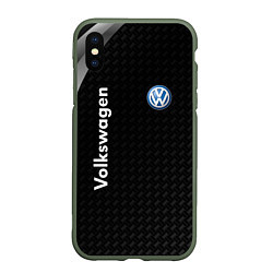 Чехол iPhone XS Max матовый Volkswagen карбон