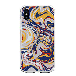 Чехол iPhone XS Max матовый Лунные разводы красок