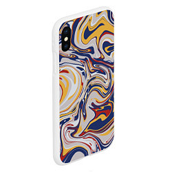 Чехол iPhone XS Max матовый Лунные разводы красок, цвет: 3D-белый — фото 2