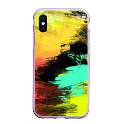 Чехол iPhone XS Max матовый Яркий красочный гранж
