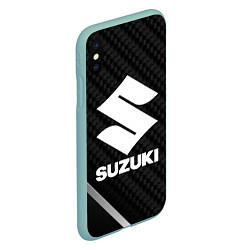 Чехол iPhone XS Max матовый Suzuki карбон, цвет: 3D-мятный — фото 2