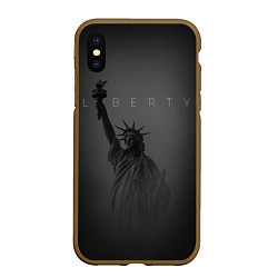 Чехол iPhone XS Max матовый LIBERTY - СТАТУЯ СВОБОДЫ