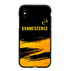 Чехол iPhone XS Max матовый Evanescence - gold gradient: символ сверху, цвет: 3D-черный
