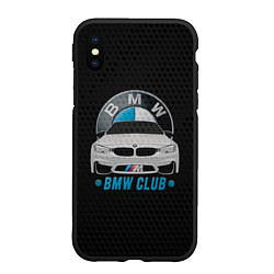 Чехол iPhone XS Max матовый BMW club carbon, цвет: 3D-черный