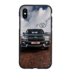 Чехол iPhone XS Max матовый Toyota Land Cruiser in the mountains, цвет: 3D-черный