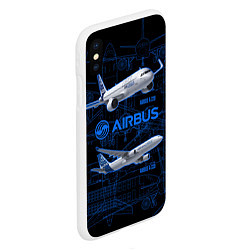 Чехол iPhone XS Max матовый Airbus A320, цвет: 3D-белый — фото 2