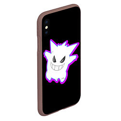 Чехол iPhone XS Max матовый Pokemon gengar, цвет: 3D-коричневый — фото 2