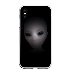 Чехол iPhone XS Max матовый Взгляд пришельца, цвет: 3D-белый