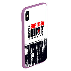 Чехол iPhone XS Max матовый Green day american idiot - rock, цвет: 3D-фиолетовый — фото 2