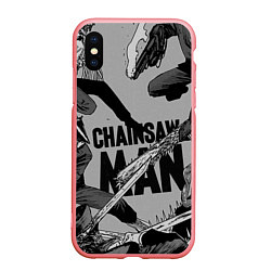 Чехол iPhone XS Max матовый Chainsaw man comix