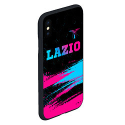 Чехол iPhone XS Max матовый Lazio - neon gradient: символ сверху, цвет: 3D-черный — фото 2