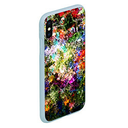 Чехол iPhone XS Max матовый Цветы на черепах, цвет: 3D-голубой — фото 2