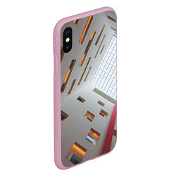 Чехол iPhone XS Max матовый Абстрактное множество окон и пустая крыша, цвет: 3D-розовый — фото 2