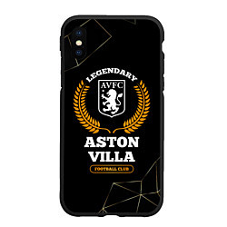 Чехол iPhone XS Max матовый Лого Aston Villa и надпись legendary football club