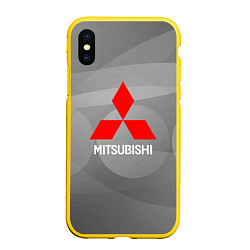 Чехол iPhone XS Max матовый Mitsubishi - серая с кружочками абстракция