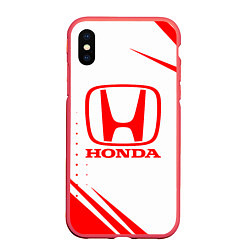 Чехол iPhone XS Max матовый Honda - sport, цвет: 3D-красный