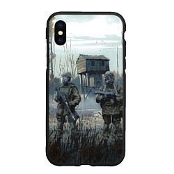 Чехол iPhone XS Max матовый STALKER Военные Сталкеры, цвет: 3D-черный