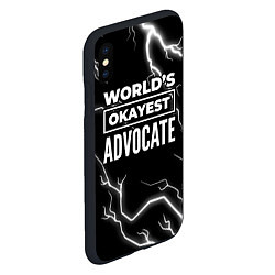 Чехол iPhone XS Max матовый Worlds okayest advocate - dark, цвет: 3D-черный — фото 2