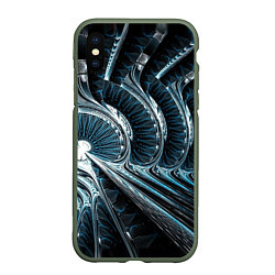 Чехол iPhone XS Max матовый Кибернетический абстрактный тоннель