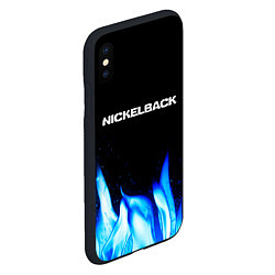 Чехол iPhone XS Max матовый Nickelback blue fire, цвет: 3D-черный — фото 2