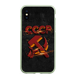 Чехол iPhone XS Max матовый Серп и молот символ СССР