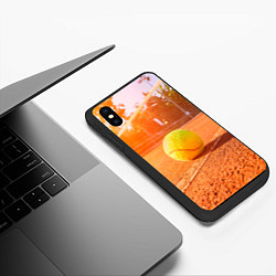 Чехол iPhone XS Max матовый Теннис - рассвет, цвет: 3D-черный — фото 2