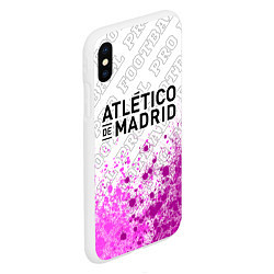 Чехол iPhone XS Max матовый Atletico Madrid pro football: символ сверху, цвет: 3D-белый — фото 2