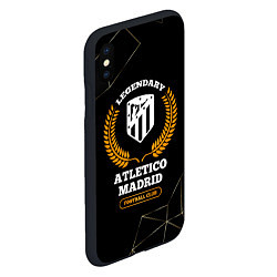 Чехол iPhone XS Max матовый Лого Atletico Madrid и надпись legendary football, цвет: 3D-черный — фото 2