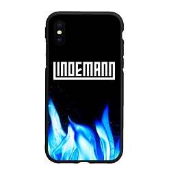 Чехол iPhone XS Max матовый Lindemann blue fire