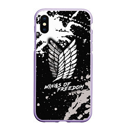 Чехол iPhone XS Max матовый Attack on Titan wings of freedom