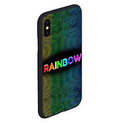 Чехол iPhone XS Max матовый Радужные точки - Rainbow, цвет: 3D-черный — фото 2