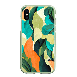 Чехол iPhone XS Max матовый Multicoloured camouflage