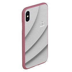 Чехол iPhone XS Max матовый Daewoo - серая абстракция, цвет: 3D-малиновый — фото 2