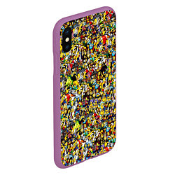 Чехол iPhone XS Max матовый Симпсоны все Герои, цвет: 3D-фиолетовый — фото 2