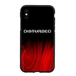 Чехол iPhone XS Max матовый Disturbed red plasma