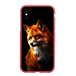 Чехол iPhone XS Max матовый Лисичка рыжая, цвет: 3D-красный