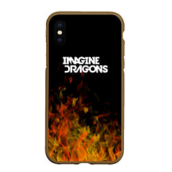 Чехол iPhone XS Max матовый Imagine Dragons - пламя