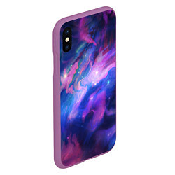 Чехол iPhone XS Max матовый Космическое туманное сияние, цвет: 3D-фиолетовый — фото 2