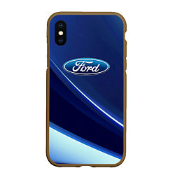 Чехол iPhone XS Max матовый Ford - абстракция, цвет: 3D-коричневый