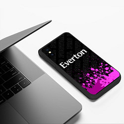 Чехол iPhone XS Max матовый Everton pro football: символ сверху, цвет: 3D-черный — фото 2