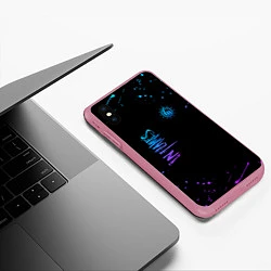 Чехол iPhone XS Max матовый In flames - неон, цвет: 3D-малиновый — фото 2
