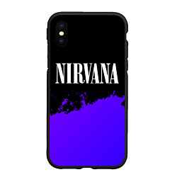 Чехол iPhone XS Max матовый Nirvana purple grunge